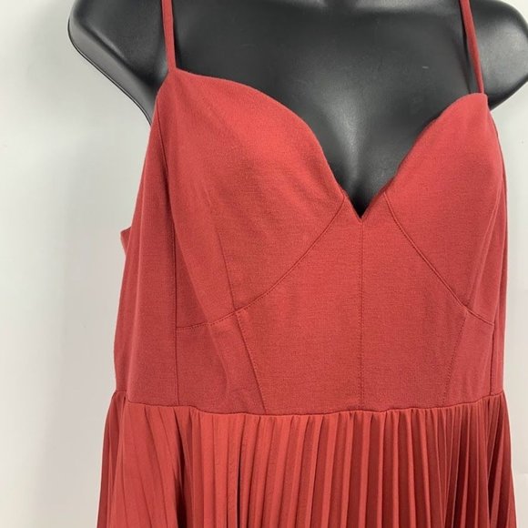 By Anthropologie Women's Sweetheart Bodice Pleated Midi Dress Size L - Picture 6 of 16